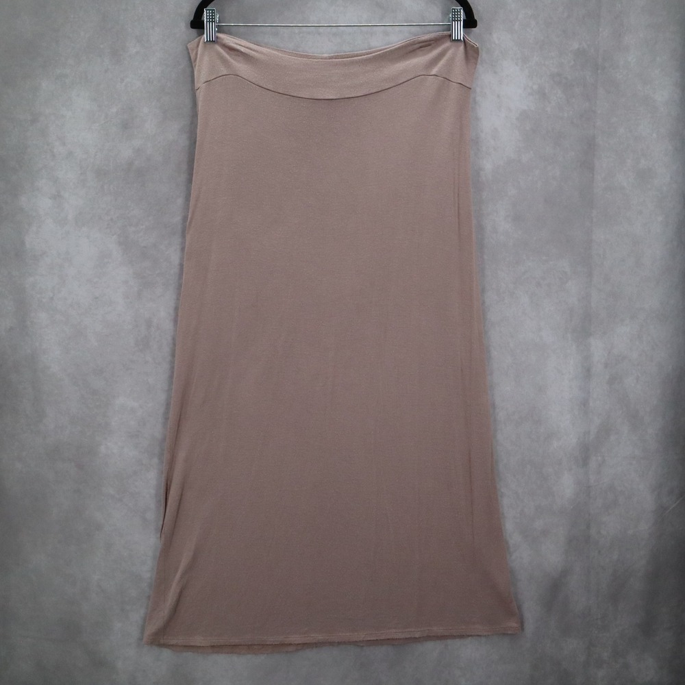 Hot Ginger Tan Stretch Long Straight Pencil‎ Tube Maxi Flare Skirt Plus 2X